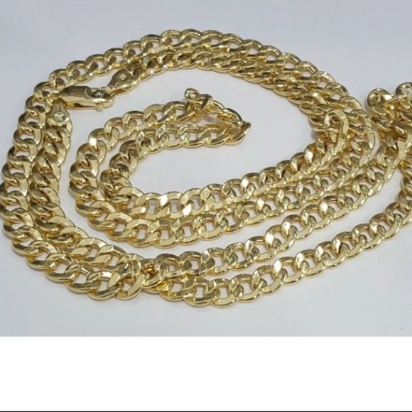 10K Real Gold Cuban Chain 7MM 22” Necklace